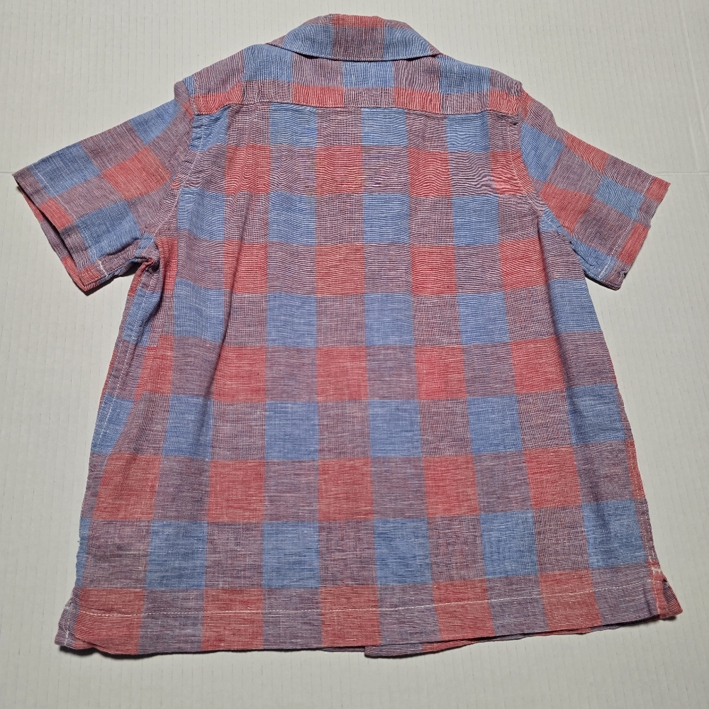 GAP Youtg Boys' Size 7 Striped and Plaid Cotton Shirt Set - Green and Red Bundle - Picture 9 of 14